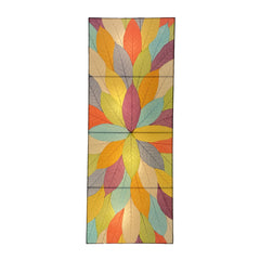 Sunburst Panel Multicolored Real Leaves Wall Lamp