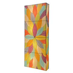 Sunburst Panel Multicolored Real Leaves Wall Lamp