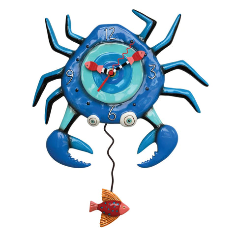 Blue Crab Pendulum Wall Clock