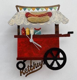 Hot Dog Cart Pendulum Wall Clock
