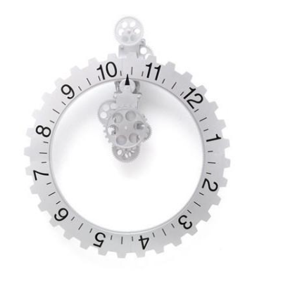 Silver Dial Large Gear Wall Clock