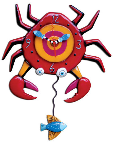 Crabby Crab Pendulum Wall Clock