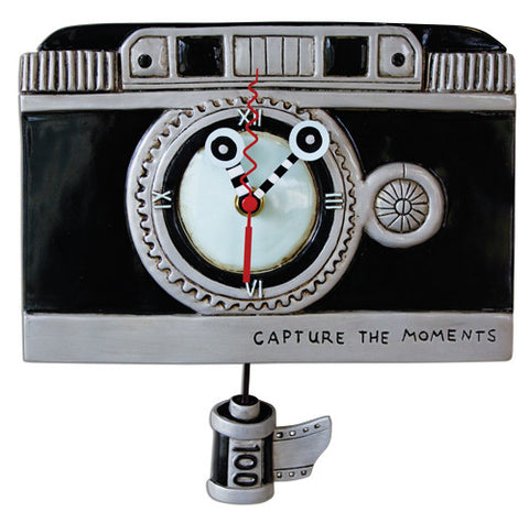 Vintage Camera Pendulum Wall Clock
