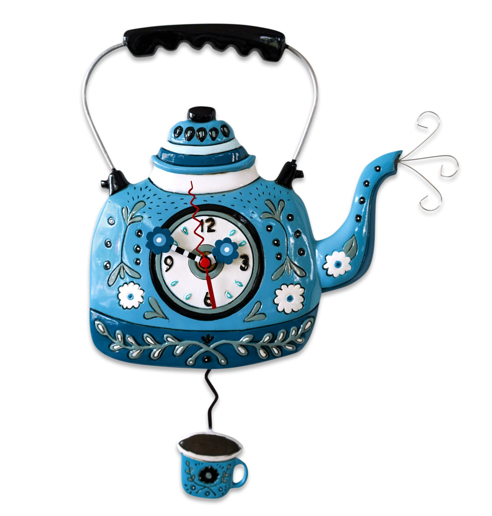 Kettle Blue Pendulum Wall Clock