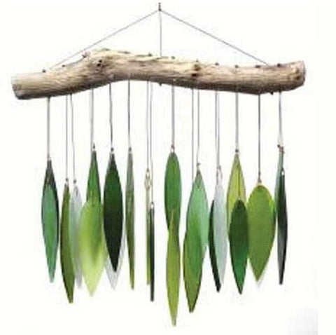 Spring Leaves & Driftwood Glass Chime