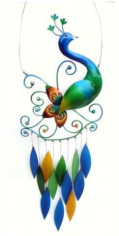 Peacock Sea-Glass Wind Chime