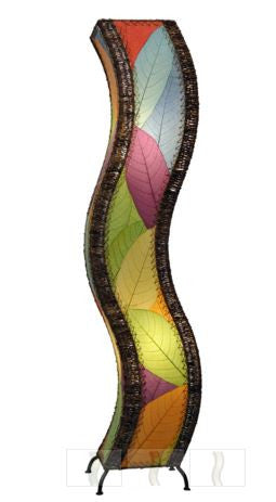 Multicolor Giant Wave, Real Leaves, Fair-trade, Sustainable, Floor Lamp