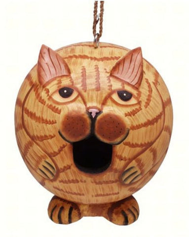 Orange Tabby Cat Gord-O Birdhouse