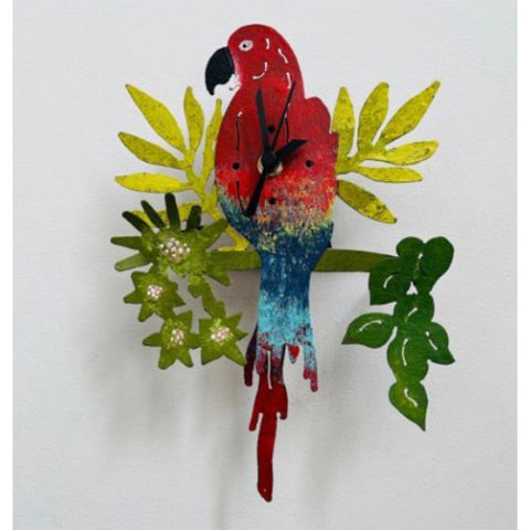 Macaw Red Wall Clock