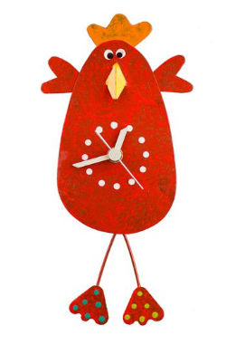 Red Chicken Wall Clock