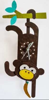 Brown Monkey Pendulum Wall Clock