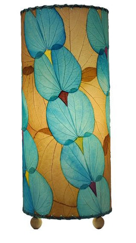 Butterfly Real Leaves, Sustainable, Fair-trade Sea-Blue Table Lamp