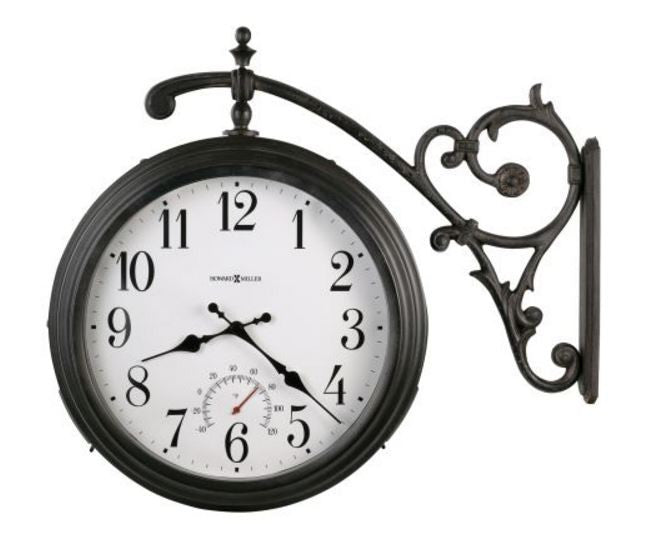 garden wall clock and thermometer