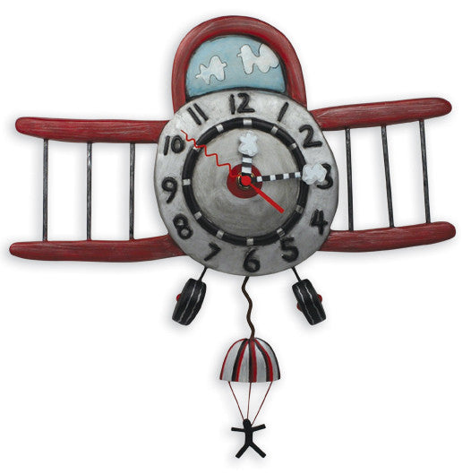 Airplane Jumper Wall Pendulum Clock