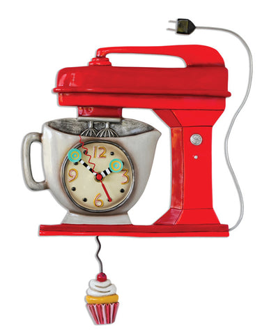 Red Vintage Mixer Pendulum Wall Clock