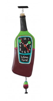 Corked Wine Bottle Pendulum Wall Clock