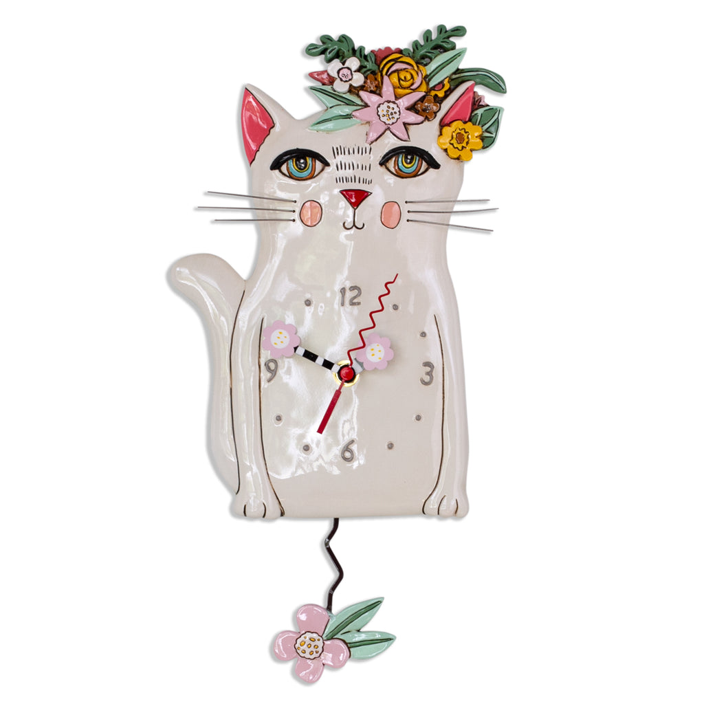 Pretty Kitty Pendulum Wall Clock