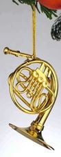 Goldtone French Horn Hanging Decoration