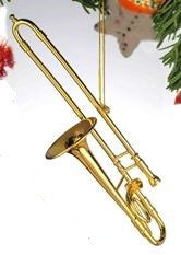 Goldtone Trombone Hanging Decoration