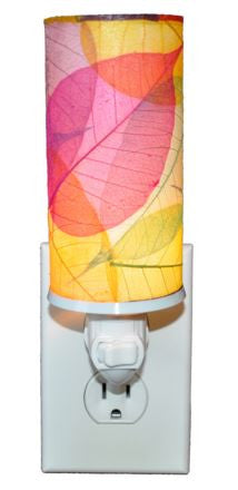 Multicolored Cylinder Real Leaves, Fair-trade, Sustainable, Night Light