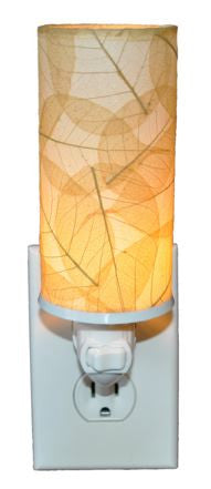 Natural Cylinder Real Leaves, Fair-trade, Sustainable, Night Light