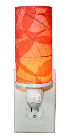 Red Cylinder Real Leaves, Fair-trade, Sustainable, Night Light