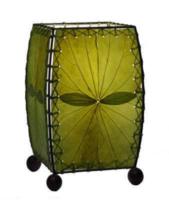 Green Mini Real Leaves, Fair-trade, Sustainable, Square Lamp