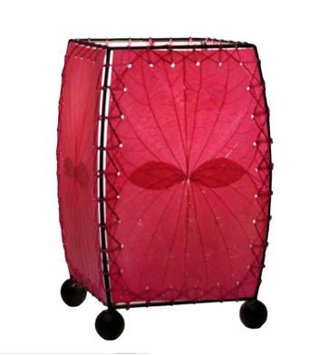 Pink Mini Real Leaves, Fair-trade, Sustainable, Square Lamp