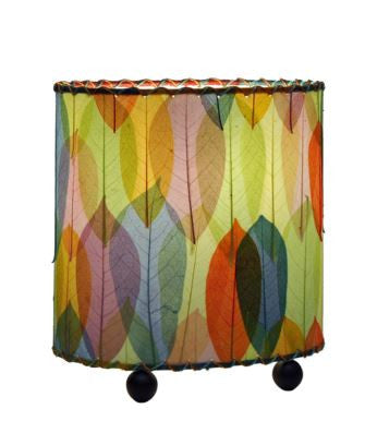 Multicolor Mini Guyabano Real Leaves, Fair-trade, Sustainable, Table Lamp