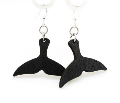 Whale Tail Wood Earrings