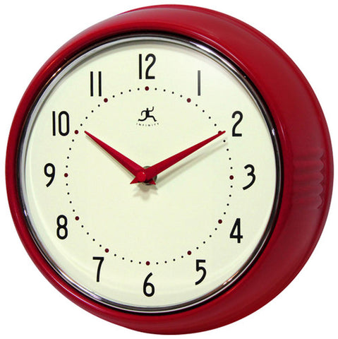 Retro Red Metal Wall Clock