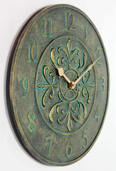 Blanc Fleur Aged Bronze Indoor/Outdoor Wall Clock