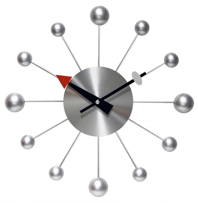 Orb Spoke Silver Wall Clock