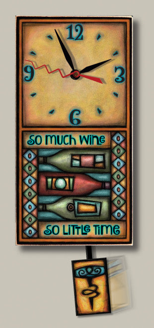 So Much Wine, So Little Time Printed Art Wall Clock