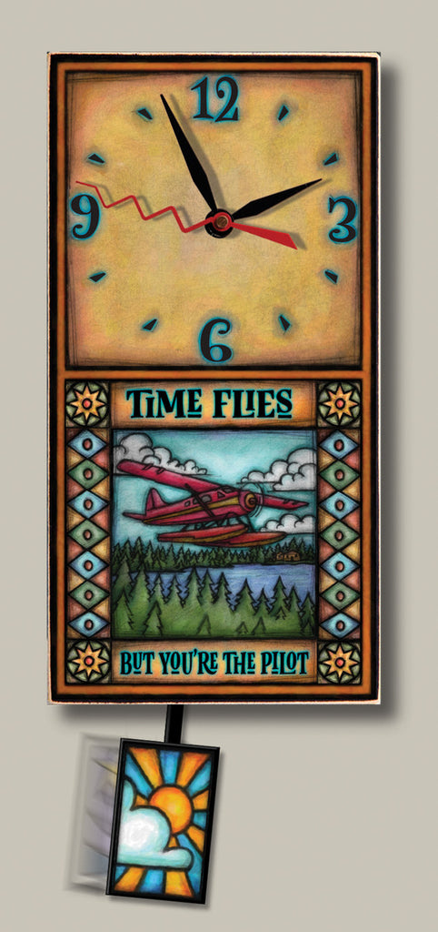 Time Flies, But You're the Pilot Printed Art Wall Clock