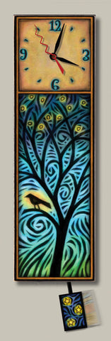 Night Bird in Tree Printed Art Wall Clock