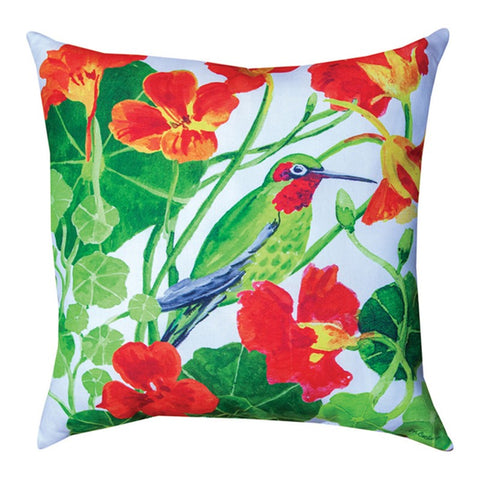 Colorful Hummingbird Indoor/Outdoor Pillow