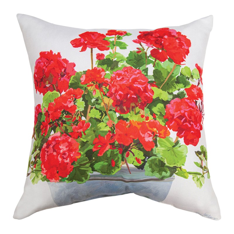 Geraniums Indoor/Outdoor Pillow