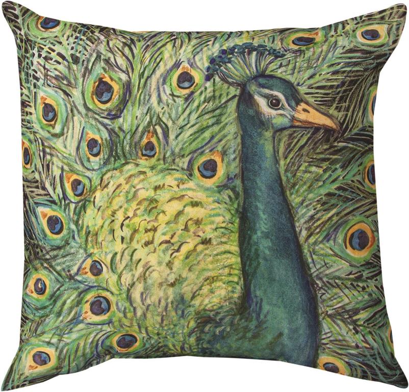 Peacock Pillow Indoor/Outdoor