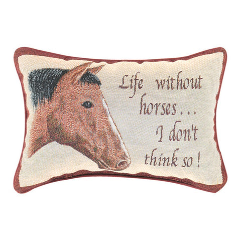 Life Without Horses Word Pillow
