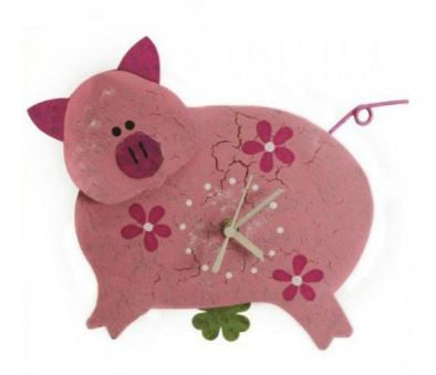 Pink Pig Wall Clock