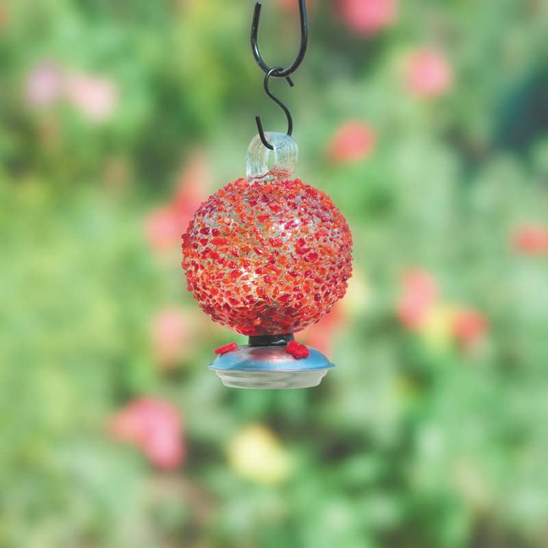 Cinnabar Sprinkles Recycled Glass Hummingbird Feeder
