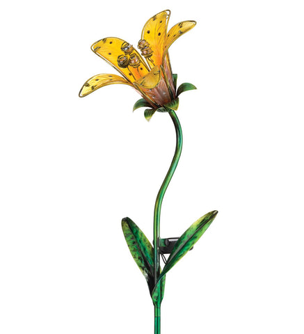 Tiger Lily Yellow Solar Stake