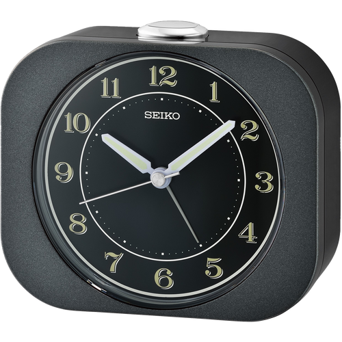 Kyoda Retro Metallic Black/Black Face Alarm Clock