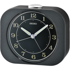 Kyoda Retro Metallic Black/Black Face Alarm Clock